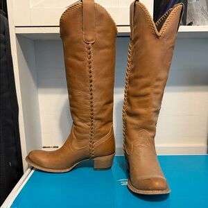 Lane Plain Jane Cowboy Boots in Saddle size 7